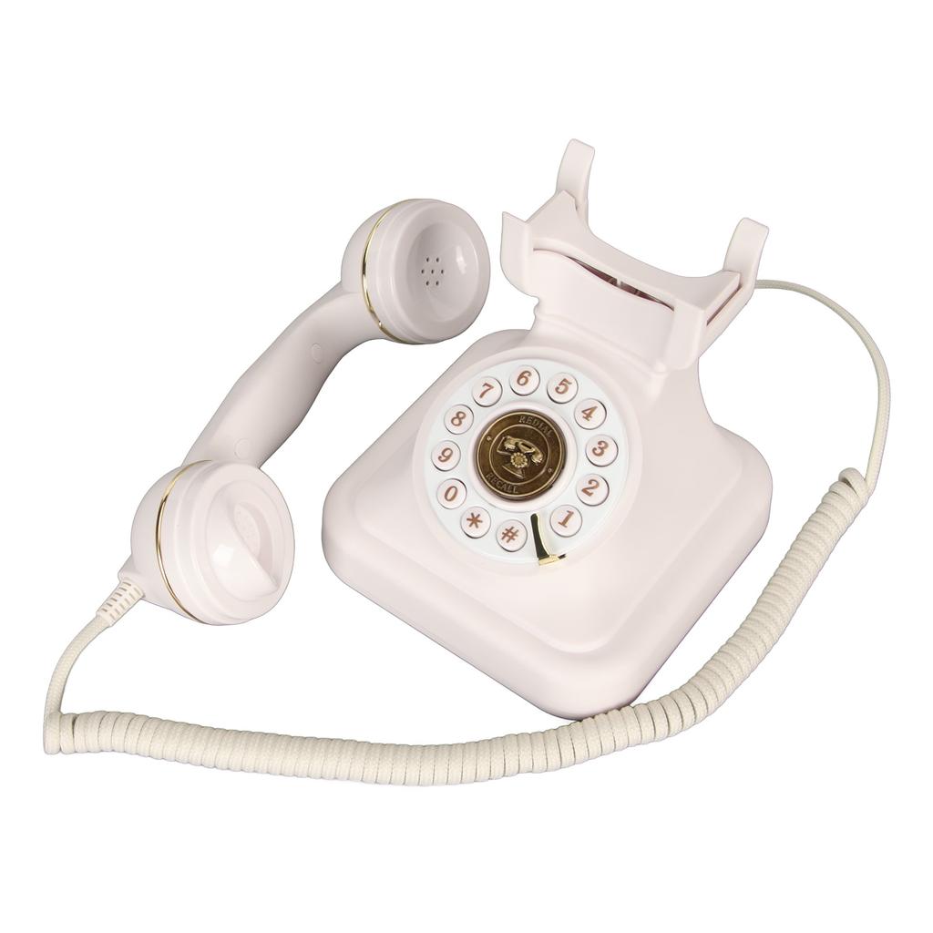 Antique Landline Phone Retro Big Button Corded Phone Vintage Decorative Landline Telephone for Household Office Hotel