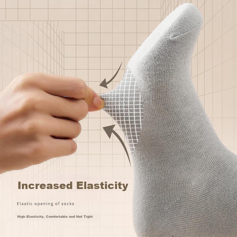 Yalu [10-Day Odor-Free] Men's Socks, Pure Cotton, Anti-Odor, 7A Anti-Mite, Long Socks, Comfortable Business Mid-Calf Socks