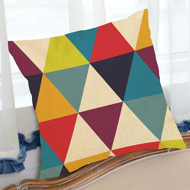 Geometric Style Throw Pillow Case Triangle Grid Classics Nordic Sofa Decoration Cotton Linen Chair Waist Cushion Cover Cojines