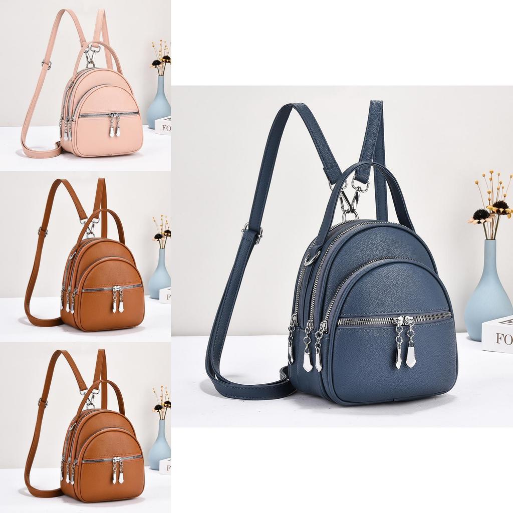 Stylish High-quality Macaron Color Backpack Fashionable Versatile Handbag With Zipper Closure