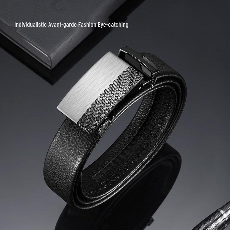 ZIPPO Men's Cowhide Leather Automatic Buckle Belt