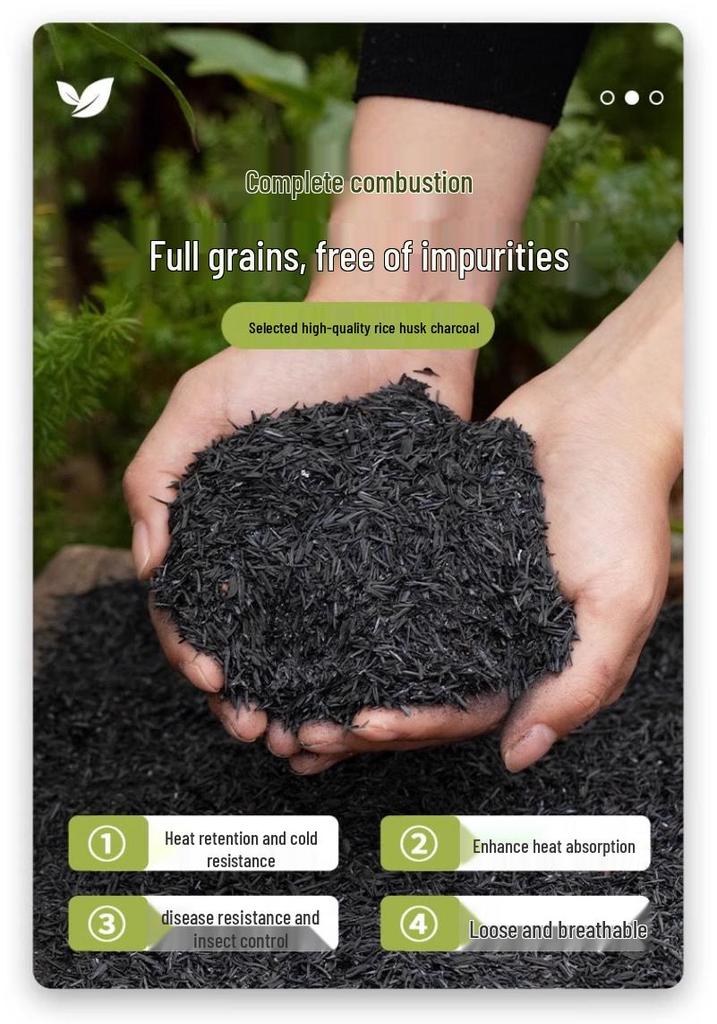 Carbonized Rice Husk Fertilizer: Orchid, Succulent, Vegetable Soil Amendment.