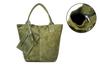Italian Leather Suede Bag A4 With Zipper, Large