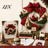 Creative DIY Home Decor Projects Patchwork Wreath Craft Kit, Christmas Sewing Seasonal Patterns, Making Kits Farmhouse Fabric Kit for Adults,