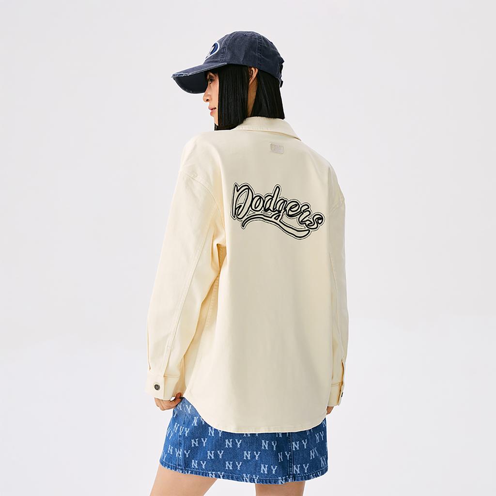 New MLB Preppy Style Collection Los Angeles Dodgers 25FW Shirt Unisex Standard Ivory 3ADRV0154-07CRS