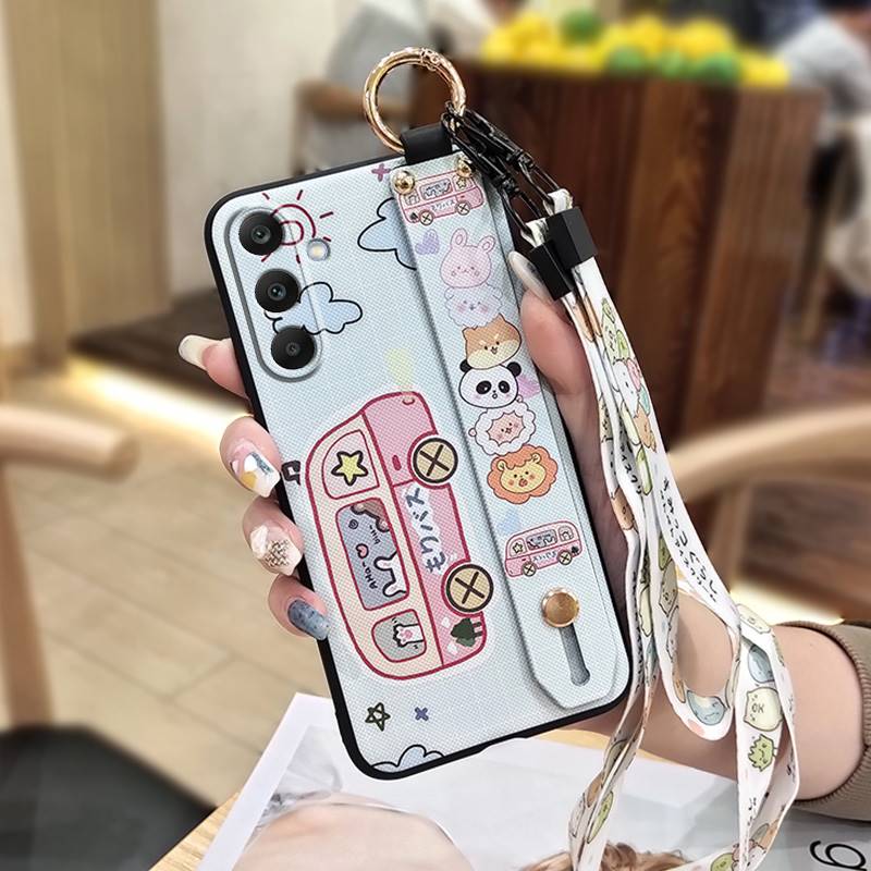 Wristband Cartoon Phone Case For Samsung Galaxy A16 5G/SM-166P/E Dirt-resistant Anti-knock Fashion Design Back Cover