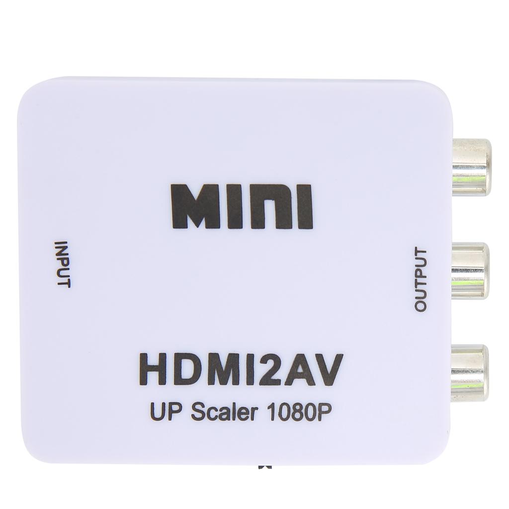 HD Multimedia Interface To AV Converter Adapter for RCA Splitter Switcher 1080P for TVsWhite Tagged 1080P