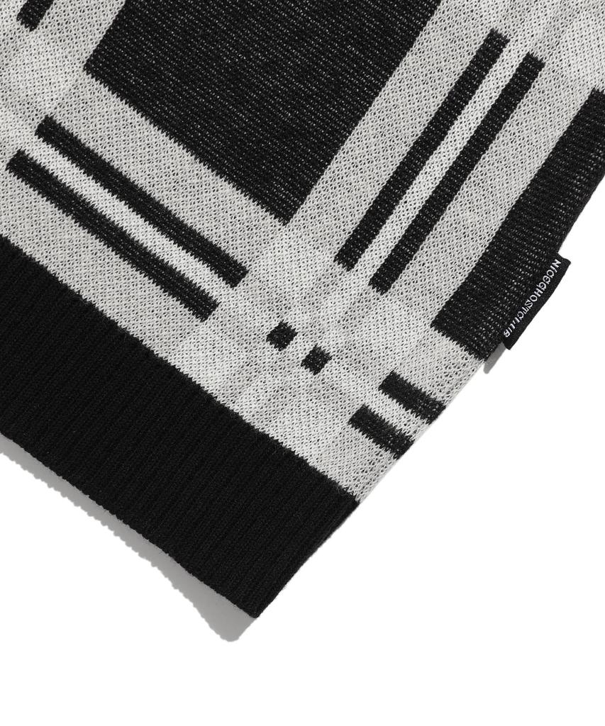 NICEGHOSTCLUB Check Pk Half Knit_Black(Ng2Emuk640A)
