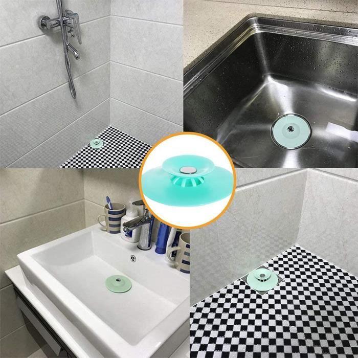 Bouchon de Baignoire,Universal Bouchon de Drainage en Silicone 5 pcs, Drain de Sol à Pression,Bouchon d'évier Universel en Silicone