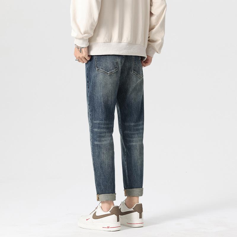 Fashion Trendy Brand Harlan Denim Dad Pants Autumn and Winter New Micro-cone Small Foot Elastic Jeans Men's Radish Casual Pants