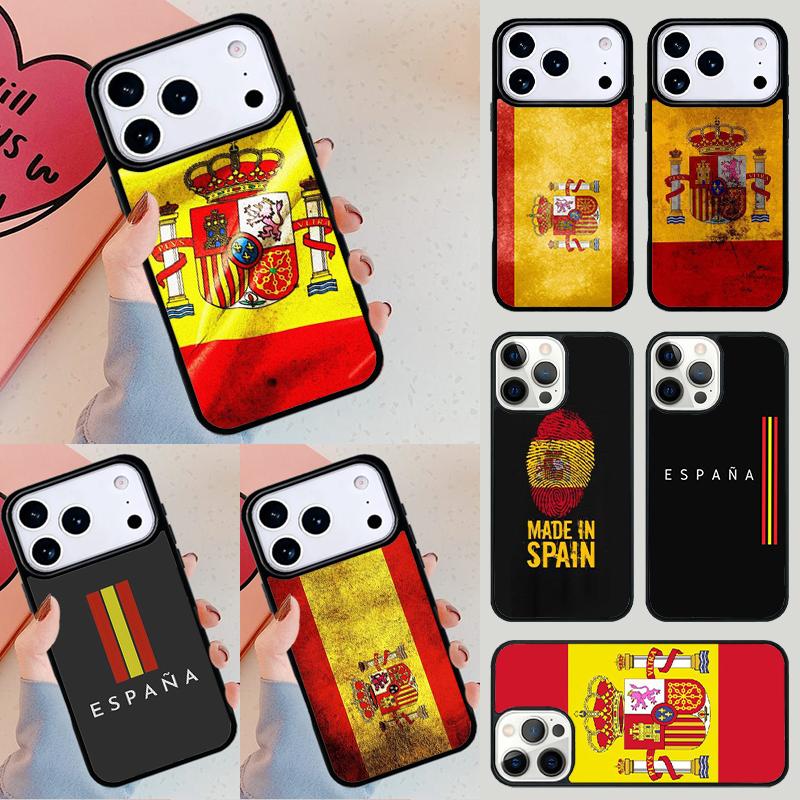 Spain Spanish Flag Phone Case For iPhone 17 Air 14 15 13 12 Max Cover For Apple 16e 11 Pro Max Plus Coque
