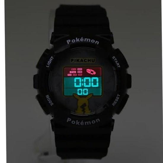 J-AXIS Wristwatch Pokemon Digital Watch EL Backlight Calendar Function Stopwatch Hourly Chime Alarm CP3A0002-BK Unisex Children Black