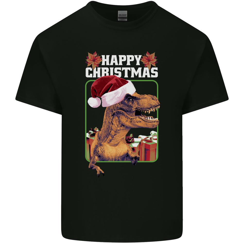 Christmas T-Rex Funny Dinosaur Mens Light Cotton T-Shirt Unisex T-Shirt S