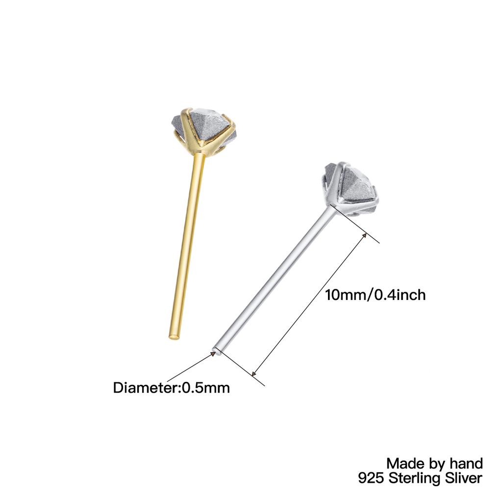 925 Silver Crystal Different Size Nose Studs Nose Piercing Body Jewelry Piercing Nez Pircing Nariz Joyería Corporal