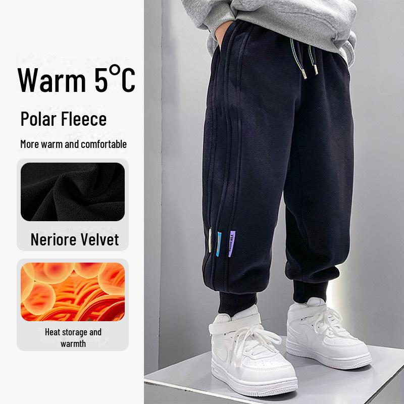 

Спортивные штаны для мальчиков с принтом панды весна/осень 2025 г. — трехцветная этикетка, вязаные для детей 110cm