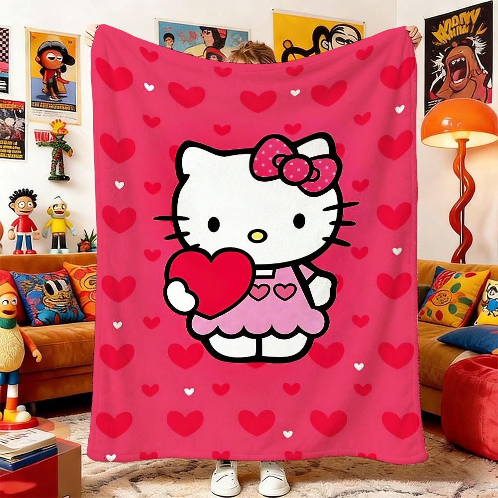 

H-Hello K-Kitty Double Bed Blankets for Beds Sofa Blanket Home and Decoration Camping Bedspread the Knee Sofas Bedspreads Picnic 75x90cm