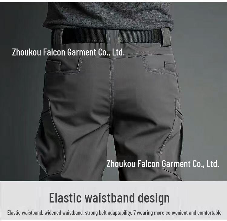 Men's Fleece-Lined Softshell Pants: Warm, Windproof, Multi-Pocket Hiking & Ski Wear for Autumn/Winter