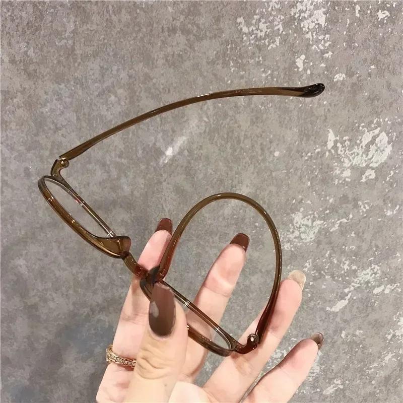 Transparent Computer Myopia Glasses for Women Men Anti Blue Light Round Eyewear Blocking Optical Lenses Eyeglass 0 To -6.0