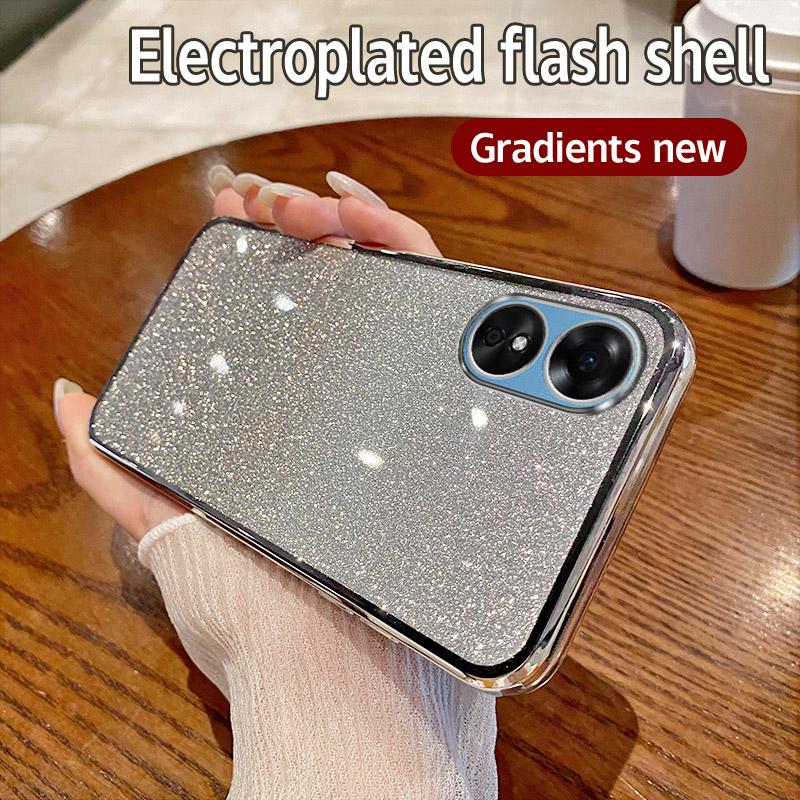 

Для OPPO A58 5G чехол OPPO A58X чехол для телефона блестящий блестящий силиконовый объектив камеры мягкая задняя крышка For OPPO A58X