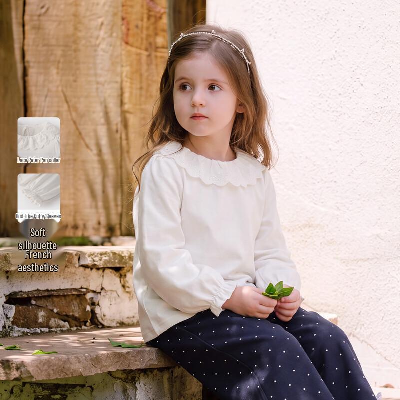 JELLYBABY Girls' French Cloud-Soft Long-Sleeve Top