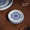 Chaxun Blue & White Ceramic Tea Coaster with Lid Holder