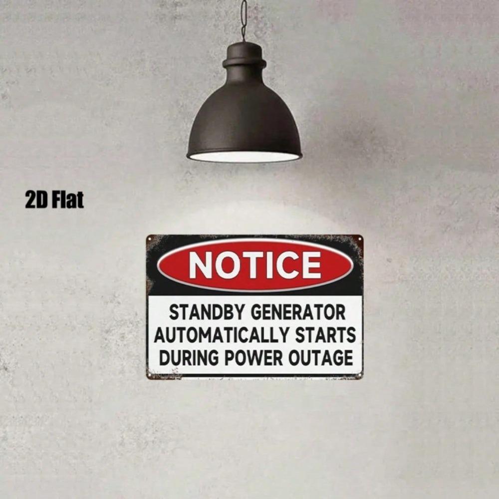1pc Auto Start Generator Metal Sign 8x12in Iron Wall Art 2D Printed Garage Home Bar Decor
