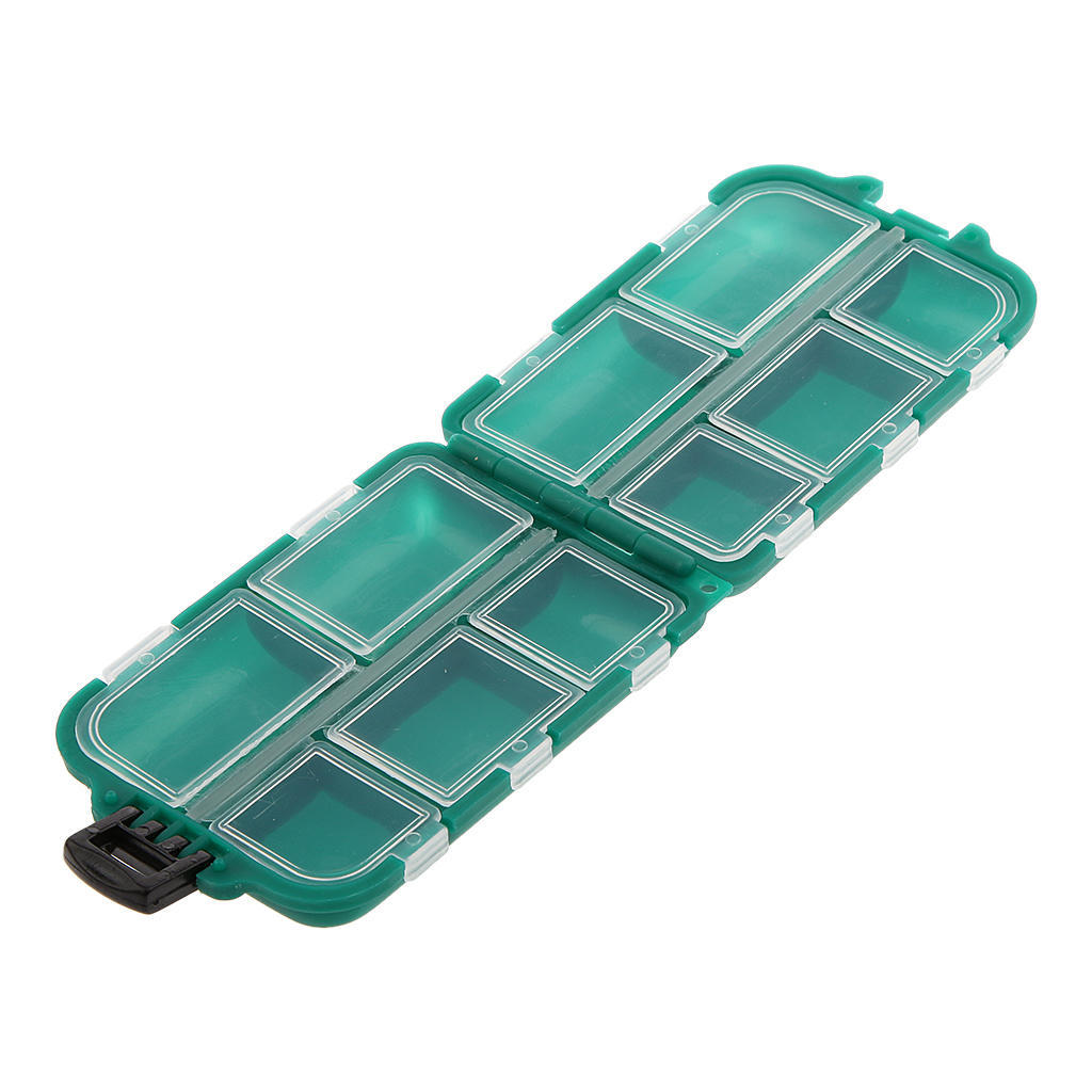 Small 10 Compartments Fishing Tackle Box S Hooks Case Tool Accessories Storage