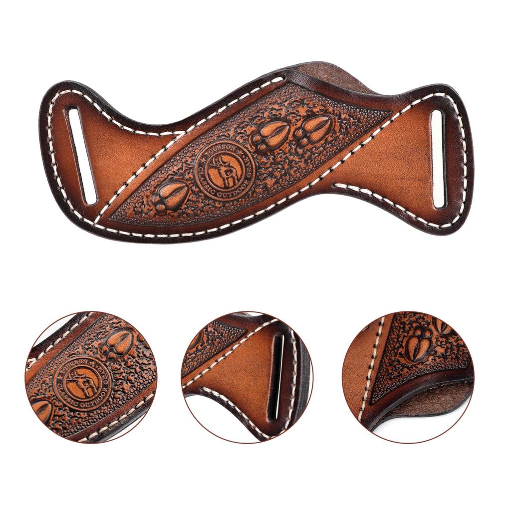 TOURBON Knife Case Leather Sheath Knife Holder for Belt Camping Fishing Survival Game Outdoor