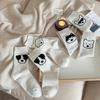 Biggar Cartoon Dog Short Socks Dot Yarn Women Mid-calf Socks Soft Cotton Tube Socks  Winter