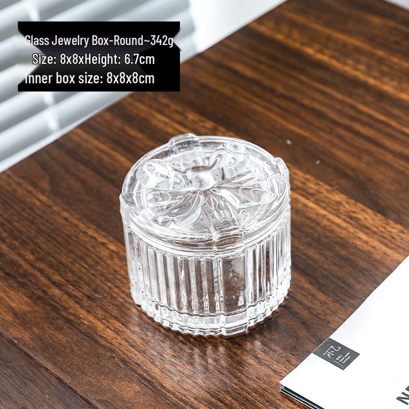 European Crystal Candy & Jewelry Glass Storage Box with Lid