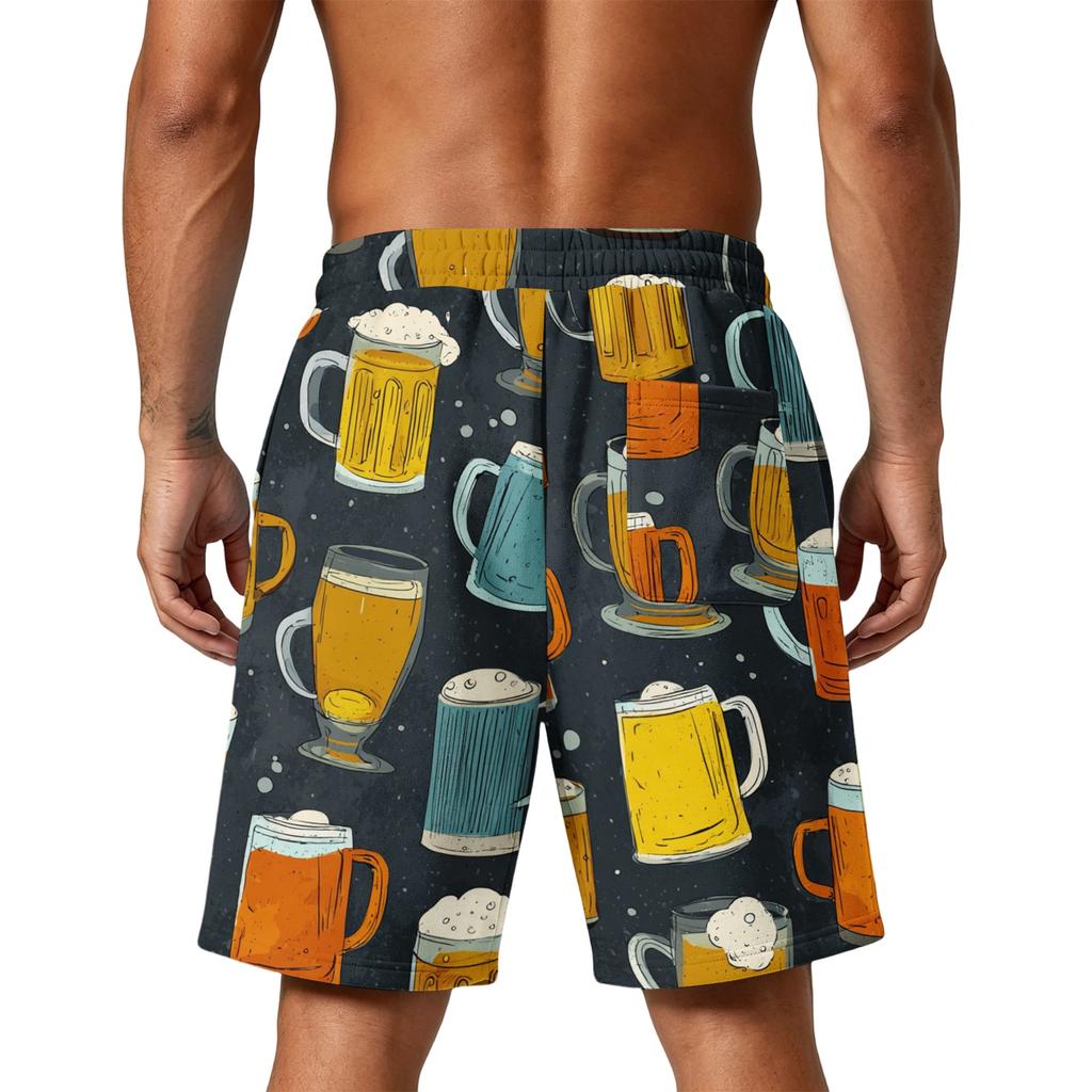 Pantalones Cortos de Capa Holgados para Hombre con Bolsillos, Pantalones Cortos Ligeros de Entrenamiento para Gimnasio, Playa y