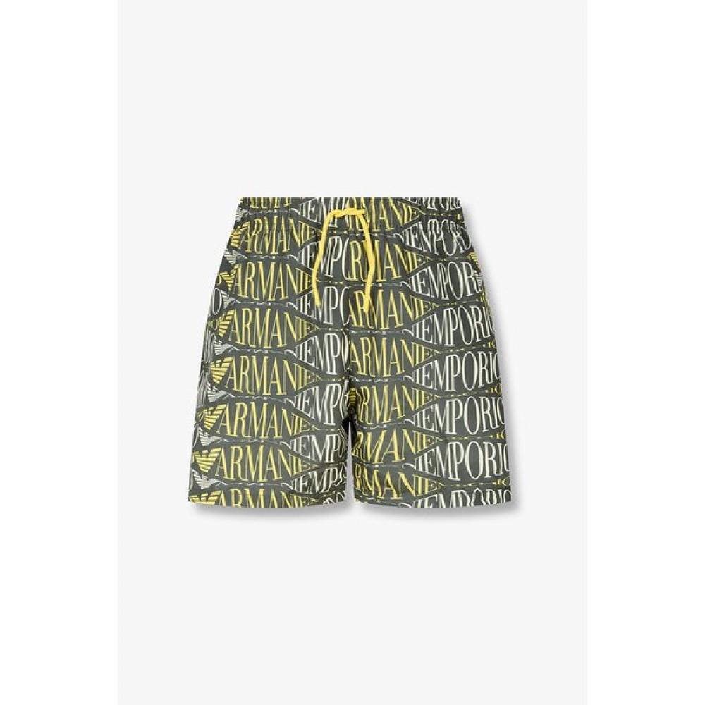 Emporio Armani Men S TOne On TOne Logo Pattern Swim ShortS 0816121165 M(100)