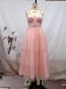 Women's New Suspender Wedding Dress Sexy Mesh Wedding Bridesmaid Dress with Chest Cotton
