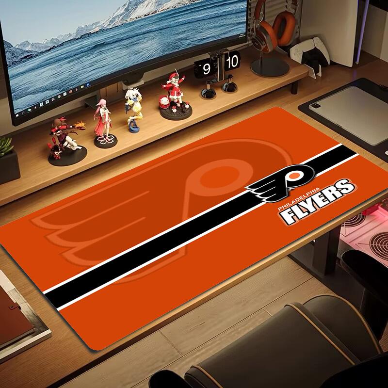 Philadelphia Flyers Logo Barevná Podložka pod Myš Velký Herní Stůl Polštář Protiskluzová Podložka pro Notebook Tablet Velká Podložka pod Myš XXL Podložka Mini PC Herní Podložka s Uzamykatelnou hranou 50cmx100cm(19.6x39.4inch)