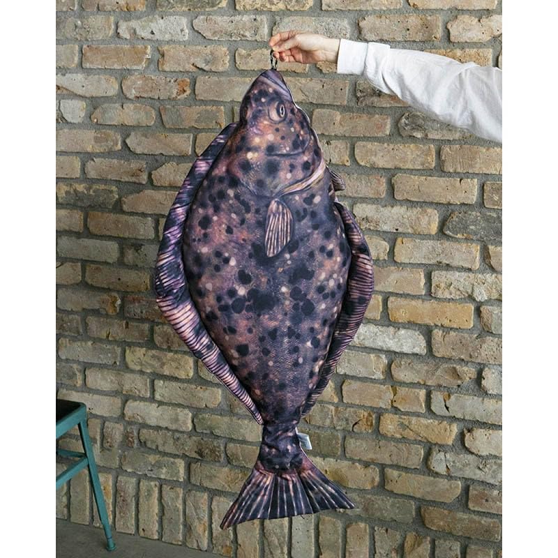 Dulton Fishes Halibut 105 Fish Cushion for Everyday Life Large Body Pillow Marine Life Nordic hippoglossus FISHES Total Length 105cm