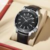 HELEI Mode Sport Quarz Uhr Datum Magnetisches Silikon Leuchtarmband Herren Leder Armbanduhr