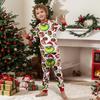 Christmas Print Cute Family Set Pajamas, Home Clothes, Family Set Long Sleeve Top Pants Set