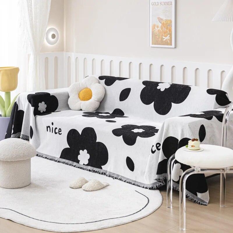 Nordic Tassel Throw Blanket Single Full Four Season Cotton Sofa Cover Dust Anti-cat Scratch Protection Cover Sofa Blanket Carpet