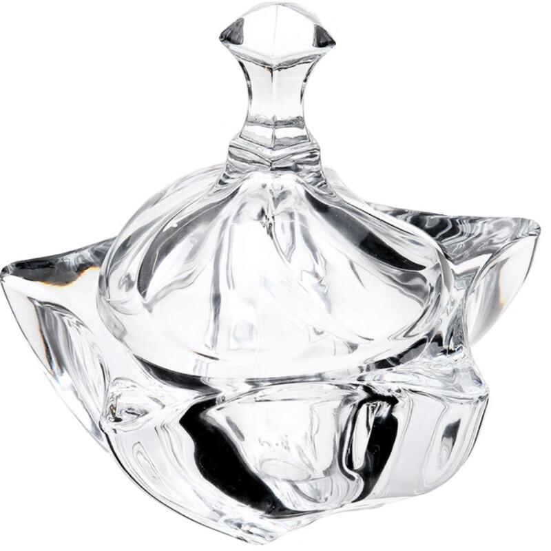 ZISIZ Szklana Miska na Owoce i Cukierki Bez Ołowiu z Pokrywką