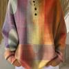 Women'S Four-Button Waffle Top, Waffle Long Sleeve Round Neck Henley Sweatshirt