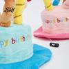 Cat Birthday Outfit Pet Hat Cute Cake Dog Plush Adjustable for Small Medium Dogs Cats Party Accessory Costume
