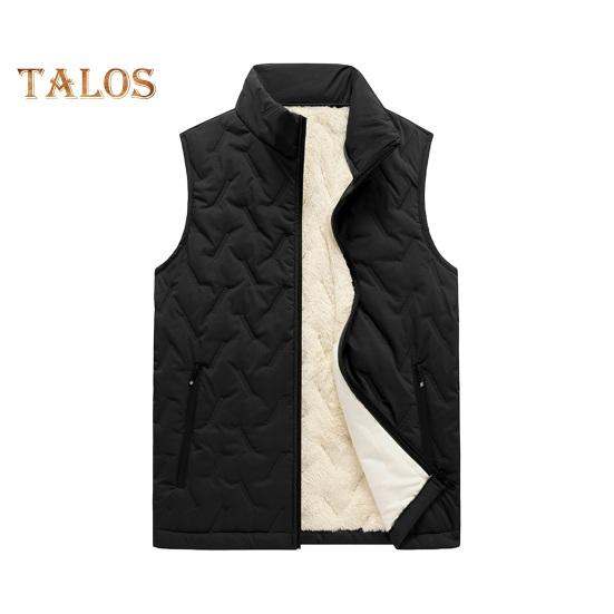 

Мужской жилет с воротником-стойкой, без рукавов, утолщенная бархатная подкладка, жилет с карманами, однотонный жилет из хлопка с застежкой-молнией L чёрный