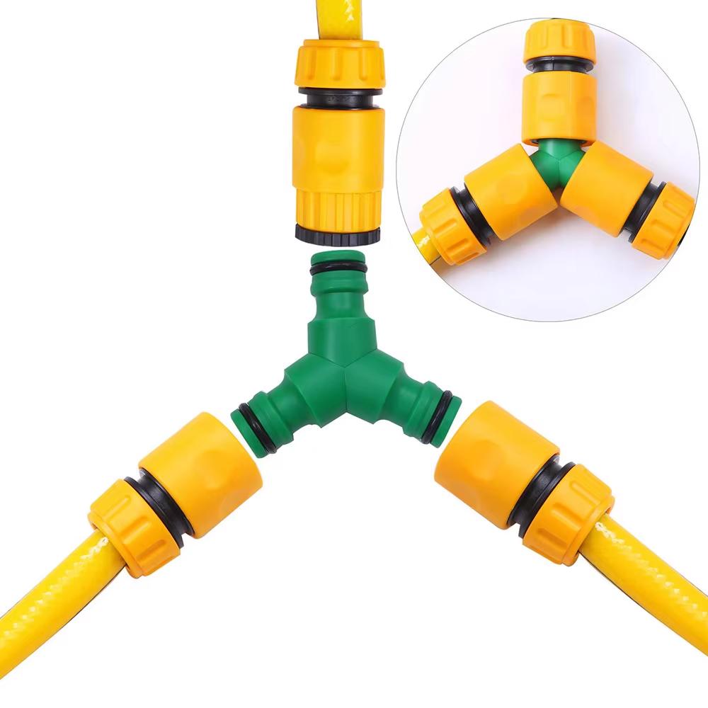 Y-Type Garden Watering Hose Fitting Adapter Extender Kit ABS Quick Coupling 1/2” Inner And Outer Thread for Hose