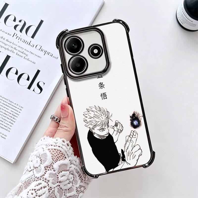 JUJUSU Anime Character Black White Soft Phone Case For Xiaomi Redmi Note 14 15 Pro Plus 13 12 11S 11T 5G 10 9S 9 Plating Anti-Fa