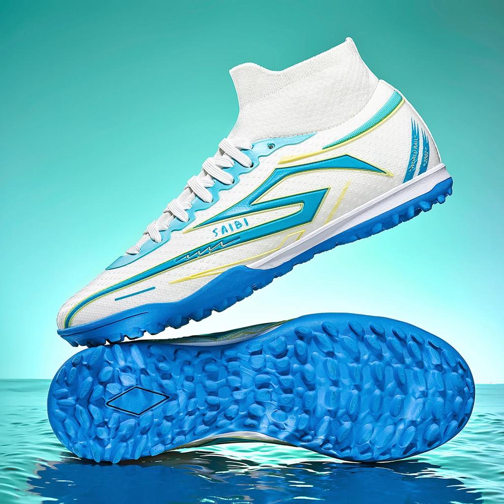 Nowe męskie profesjonalne buty piłkarskie za kostkę antypoślizgowe buty do piłki nożnej TF/FG buty sportowe dla chłopców wygodne buty sportowe uniseks