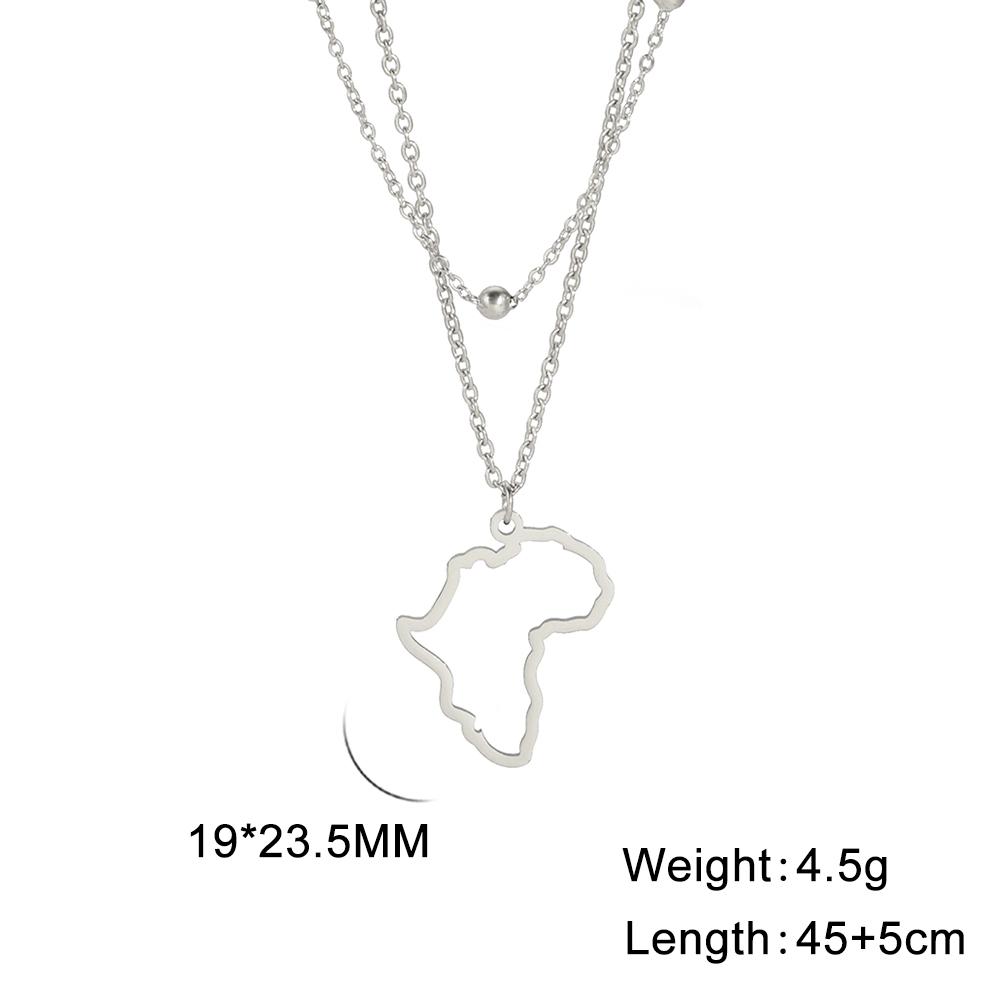 LIKGREAT African Map Necklace For Women Men Country Charm Stainless Steel Neckchain Cultural Ethnic Jewelry Gifts Wholesale