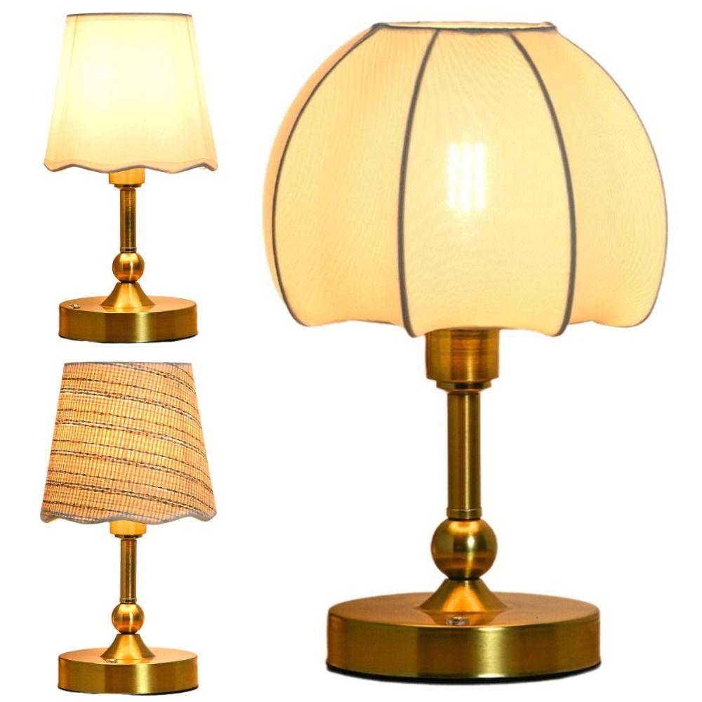 Touch Control Small Night Light Vintage Gold Bedside Lamp Atmosphere Lamp Bathroom