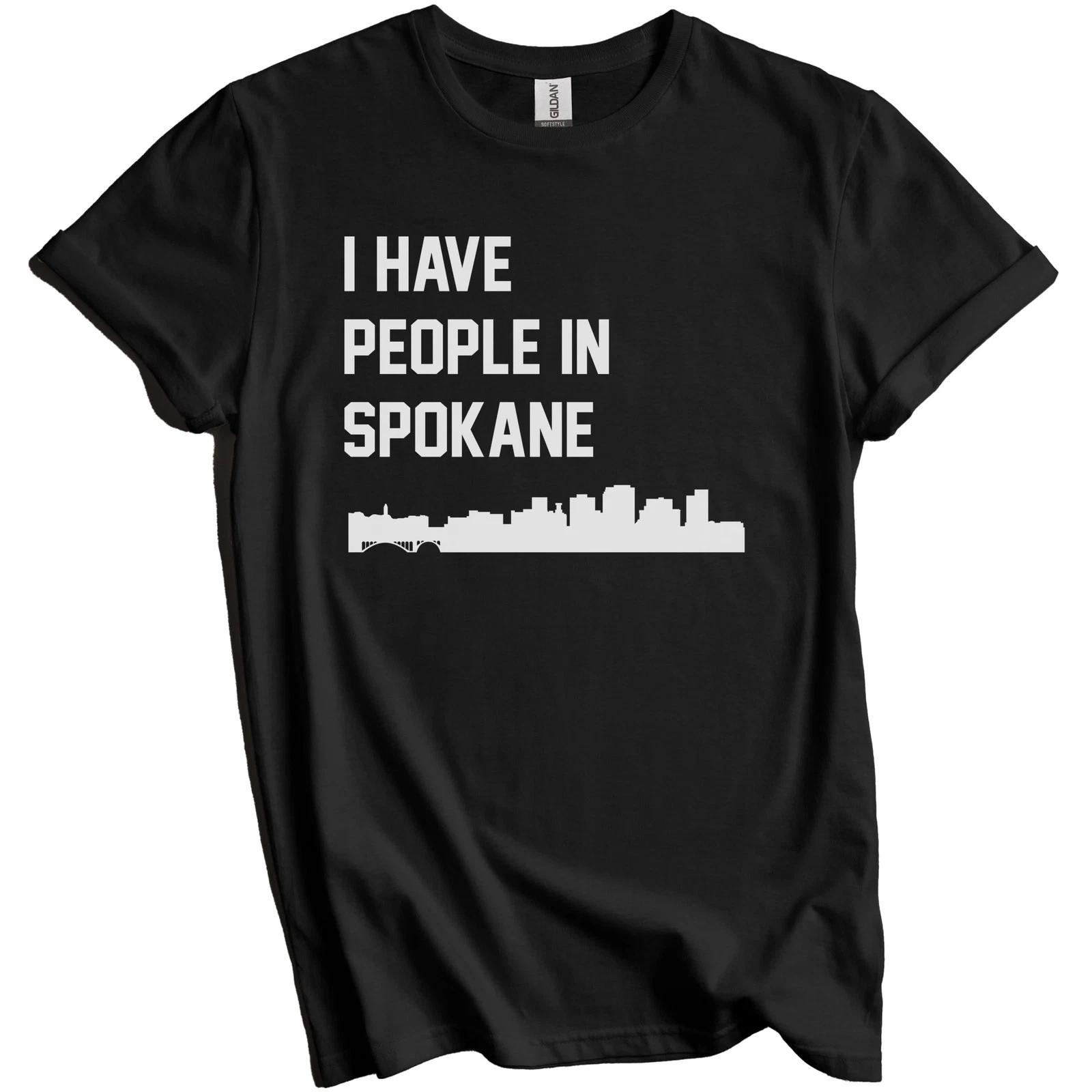I Have People In Spokane Washington Skyline T-Shirt S