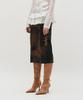 Kimjisu Embroidered Graphic Jersey Skirt _ Brown