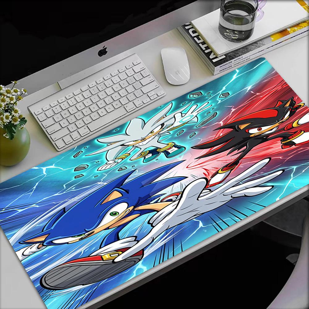 Sonic Theme Mouse Pad, Non Slip Rubber Base, Multifunctional Office & Home Decor, Perfect for Workspace Personalization.